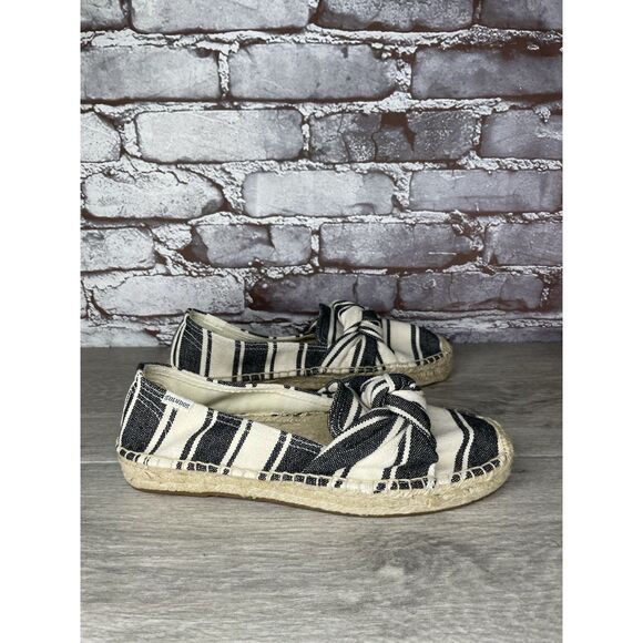 Soludos Striped Espadrille Bow Blue Cream Nautical Shoes Women’s Sz 9M US/39.5EU - Picture 16 of 16